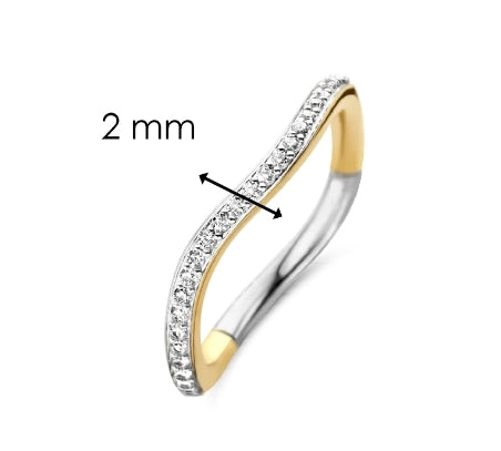 Ti Sento Gold Plated Wave Ring