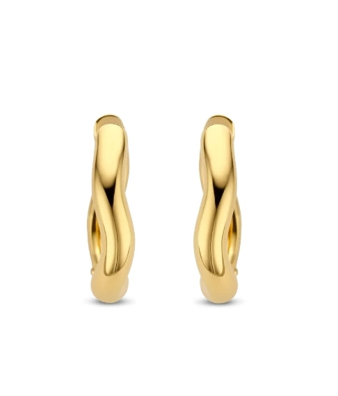 Ti Sento Gold Plated Wave Hoop Earrings