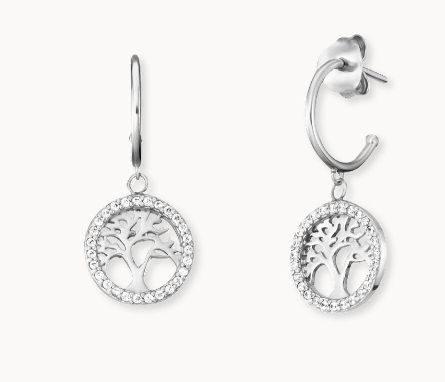 Angel Whisperer  Tree of Life Hoop Earrings