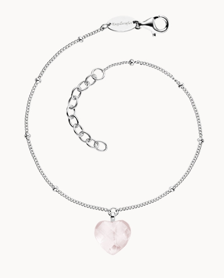 Angel Whisperer Rose Quartz Heart Bracelet