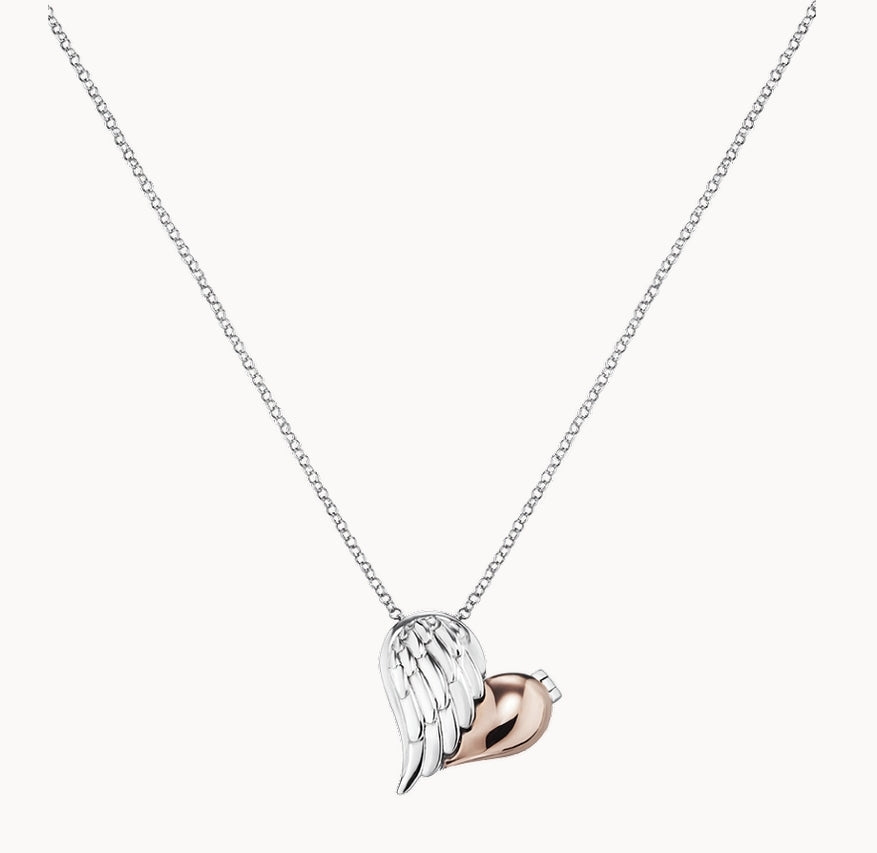 Angel Whisperer Heart Wing Necklace