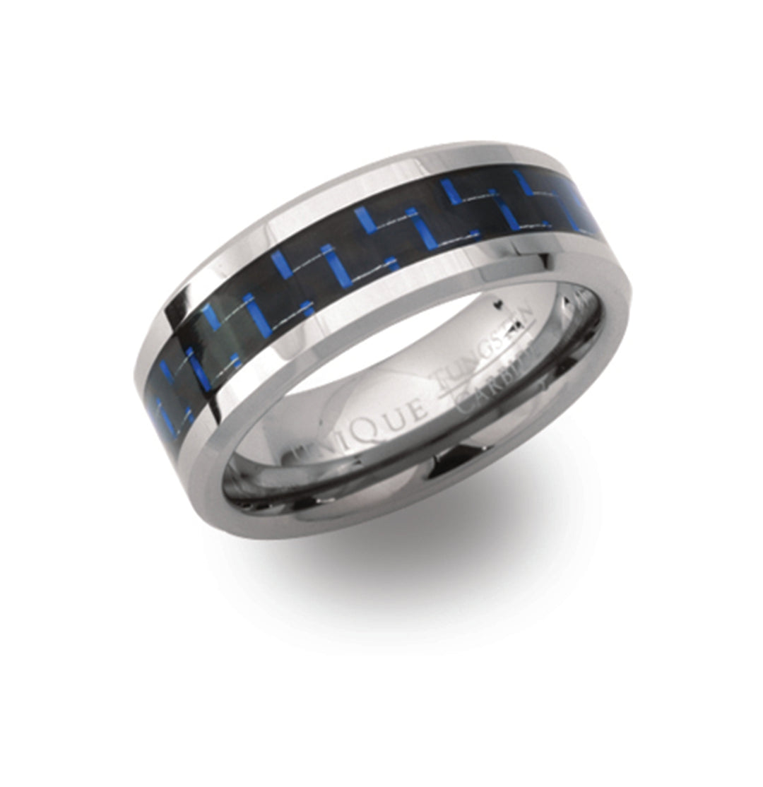 Tungsten Blue Carbon Fibre Ring