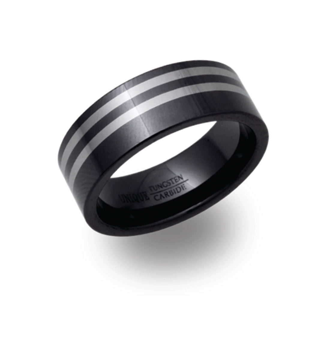 Tungsten Ceramic Black and Silver Ring