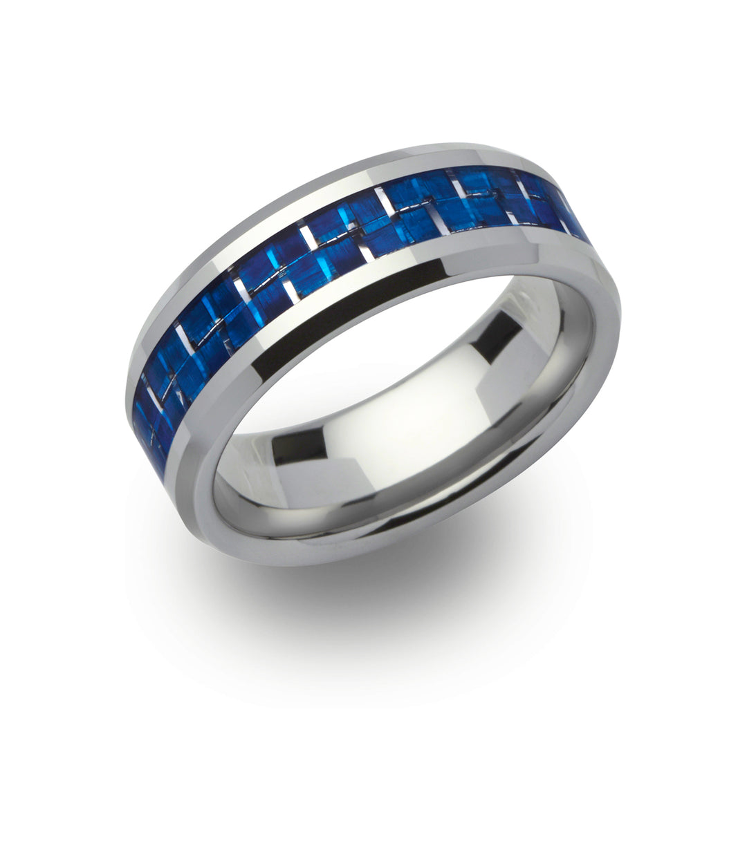 Tungsten Blue Carbon Fibre Ring