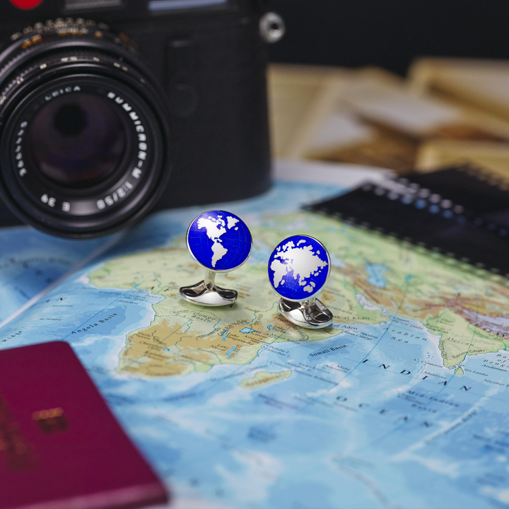 Deakin and Francis World Map Cufflinks