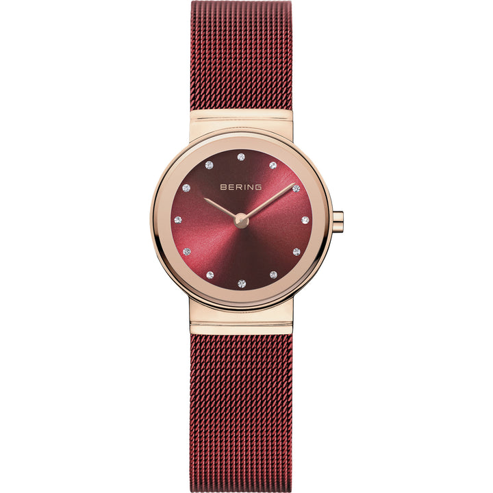 Bering Quartz Red Plated Bracelet Watch