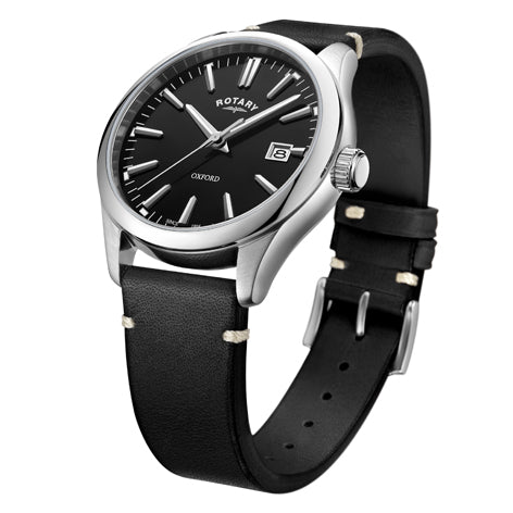 Rotary Oxford Black Stainless Steel Quartz Watch