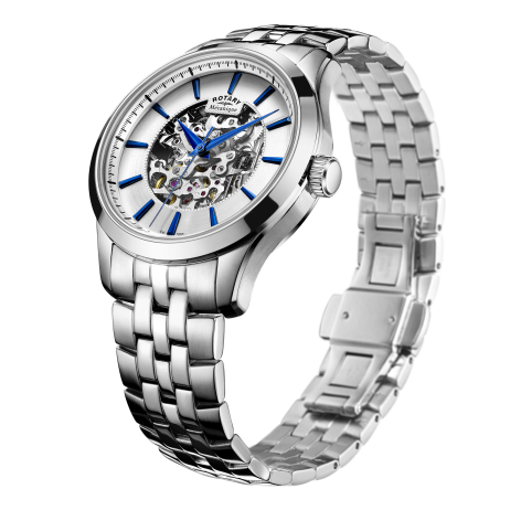 Rotary Mens Chrome Automatic Bracelet Watch
